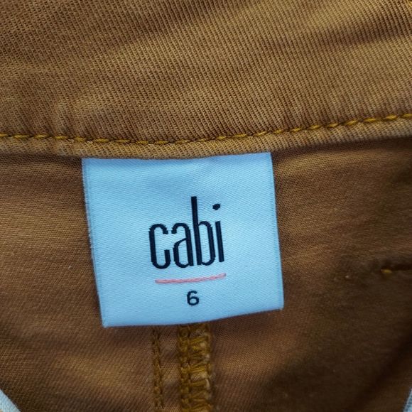 Cabi Cargo Pants Women's 6 Paper Bag Chino Cashew Brown Canvas High Rise no belt - Picture 8 of 15